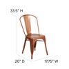 Commercial Grade Copper Metal Indoor-Outdoor Stackable Chair ET-3534-POC-GG