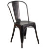 Commercial Grade Black-Antique Gold Metal Indoor-Outdoor Stackable Chair CH-31230-BQ-GG