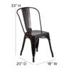 Commercial Grade Black-Antique Gold Metal Indoor-Outdoor Stackable Chair CH-31230-BQ-GG