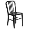 Commercial Grade Black Metal Indoor-Outdoor Chair CH-61200-18-BK-GG