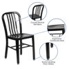 Commercial Grade Black Metal Indoor-Outdoor Chair CH-61200-18-BK-GG