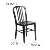 Commercial Grade Black Metal Indoor-Outdoor Chair CH-61200-18-BK-GG