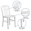 Commercial Grade White Metal Indoor-Outdoor Chair CH-61200-18-WH-GG