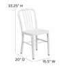 Commercial Grade White Metal Indoor-Outdoor Chair CH-61200-18-WH-GG