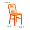 Commercial Grade Orange Metal Indoor-Outdoor Chair CH-61200-18-OR-GG