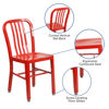 Commercial Grade Red Metal Indoor-Outdoor Chair CH-61200-18-RED-GG