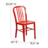 Commercial Grade Red Metal Indoor-Outdoor Chair CH-61200-18-RED-GG