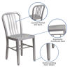 Commercial Grade Silver Metal Indoor-Outdoor Chair CH-61200-18-SIL-GG