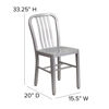 Commercial Grade Silver Metal Indoor-Outdoor Chair CH-61200-18-SIL-GG