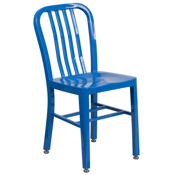 Commercial Grade Blue Metal Indoor-Outdoor Chair CH-61200-18-BL-GG