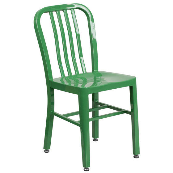 Commercial Grade Green Metal Indoor-Outdoor Chair CH-61200-18-GN-GG