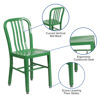 Commercial Grade Green Metal Indoor-Outdoor Chair CH-61200-18-GN-GG