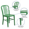 Commercial Grade Green Metal Indoor-Outdoor Chair CH-61200-18-GN-GG