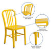 Commercial Grade Yellow Metal Indoor-Outdoor Chair CH-61200-18-YL-GG