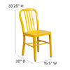 Commercial Grade Yellow Metal Indoor-Outdoor Chair CH-61200-18-YL-GG