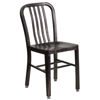 Commercial Grade Black-Antique Gold Metal Indoor-Outdoor Chair CH-61200-18-BQ-GG