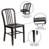 Commercial Grade Black-Antique Gold Metal Indoor-Outdoor Chair CH-61200-18-BQ-GG
