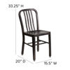 Commercial Grade Black-Antique Gold Metal Indoor-Outdoor Chair CH-61200-18-BQ-GG