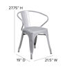 Commercial Grade Silver Metal Indoor-Outdoor Chair with Arms CH-31270-SIL-GG