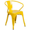 Commercial Grade Yellow Metal Indoor-Outdoor Chair with Arms CH-31270-YL-GG