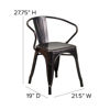 Commercial Grade Black-Antique Gold Metal Indoor-Outdoor Chair with Arms CH-31270-BQ-GG