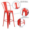 Commercial Grade 30" High Red Metal Indoor-Outdoor Barstool with Removable Back CH-31320-30GB-RED-GG
