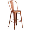 Commercial Grade 30" High Copper Metal Indoor-Outdoor Barstool with Back ET-3534-30-POC-GG