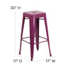 Commercial Grade 30" High Backless Purple Indoor-Outdoor Barstool ET-BT3503-30-PUR-GG