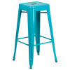 Commercial Grade 30" High Backless Crystal Teal-Blue Indoor-Outdoor Barstool ET-BT3503-30-CB-GG