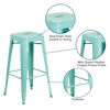 Commercial Grade 30" High Backless Mint Green Indoor-Outdoor Barstool ET-BT3503-30-MINT-GG