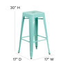 Commercial Grade 30" High Backless Mint Green Indoor-Outdoor Barstool ET-BT3503-30-MINT-GG