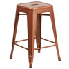 Commercial Grade 24" High Backless Copper Indoor-Outdoor Counter Height Stool ET-BT3503-24-POC-GG