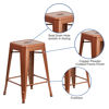 Commercial Grade 24" High Backless Copper Indoor-Outdoor Counter Height Stool ET-BT3503-24-POC-GG