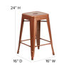 Commercial Grade 24" High Backless Copper Indoor-Outdoor Counter Height Stool ET-BT3503-24-POC-GG