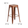 Commercial Grade 30" High Backless Copper Indoor-Outdoor Barstool ET-BT3503-30-POC-GG