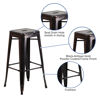 Commercial Grade 30" High Backless Black-Antique Gold Metal Indoor-Outdoor Barstool with Square Seat CH-31320-30-BQ-GG