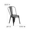 Commercial Grade Distressed Black Metal Indoor-Outdoor Stackable Chair ET-3534-BK-GG