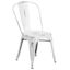 Commercial Grade Distressed White Metal Indoor-Outdoor Stackable Chair ET-3534-WH-GG