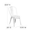 Commercial Grade Distressed White Metal Indoor-Outdoor Stackable Chair ET-3534-WH-GG