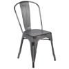 Commercial Grade Distressed Silver Gray Metal Indoor-Outdoor Stackable Chair ET-3534-SIL-GG
