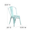 Commercial Grade Distressed Green-Blue Metal Indoor-Outdoor Stackable Chair ET-3534-DB-GG