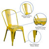 Commercial Grade Distressed Yellow Metal Indoor-Outdoor Stackable Chair ET-3534-YL-GG