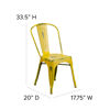 Commercial Grade Distressed Yellow Metal Indoor-Outdoor Stackable Chair ET-3534-YL-GG