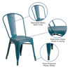 Commercial Grade Distressed Kelly Blue-Teal Metal Indoor-Outdoor Stackable Chair ET-3534-KB-GG