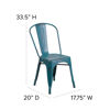 Commercial Grade Distressed Kelly Blue-Teal Metal Indoor-Outdoor Stackable Chair ET-3534-KB-GG