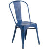 Commercial Grade Distressed Antique Blue Metal Indoor-Outdoor Stackable Chair ET-3534-AB-GG