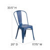 Commercial Grade Distressed Antique Blue Metal Indoor-Outdoor Stackable Chair ET-3534-AB-GG