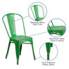 Commercial Grade Distressed Green Metal Indoor-Outdoor Stackable Chair ET-3534-GN-GG