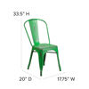 Commercial Grade Distressed Green Metal Indoor-Outdoor Stackable Chair ET-3534-GN-GG