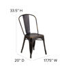 Commercial Grade Distressed Copper Metal Indoor-Outdoor Stackable Chair ET-3534-COP-GG